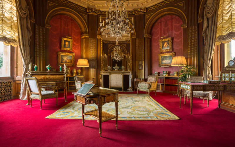 Tower Drawing Room with a writing desk owned by Marie Antoinette