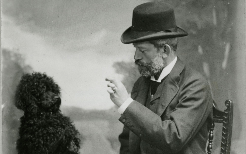 Baron Ferdinand with his beloved dog Poupon.