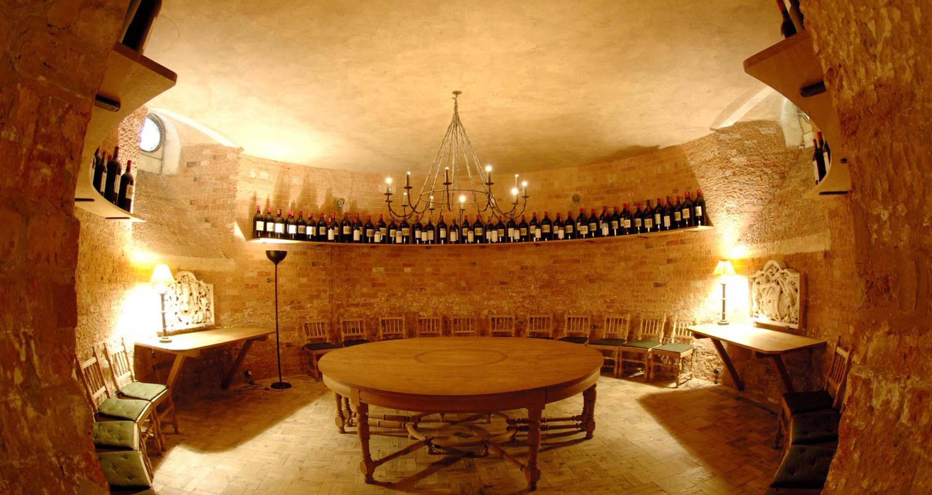The tasting room in the Waddesdon Wine Cellars