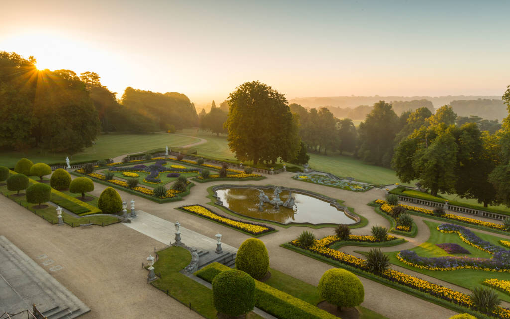 Birds eye view of parterre gardens