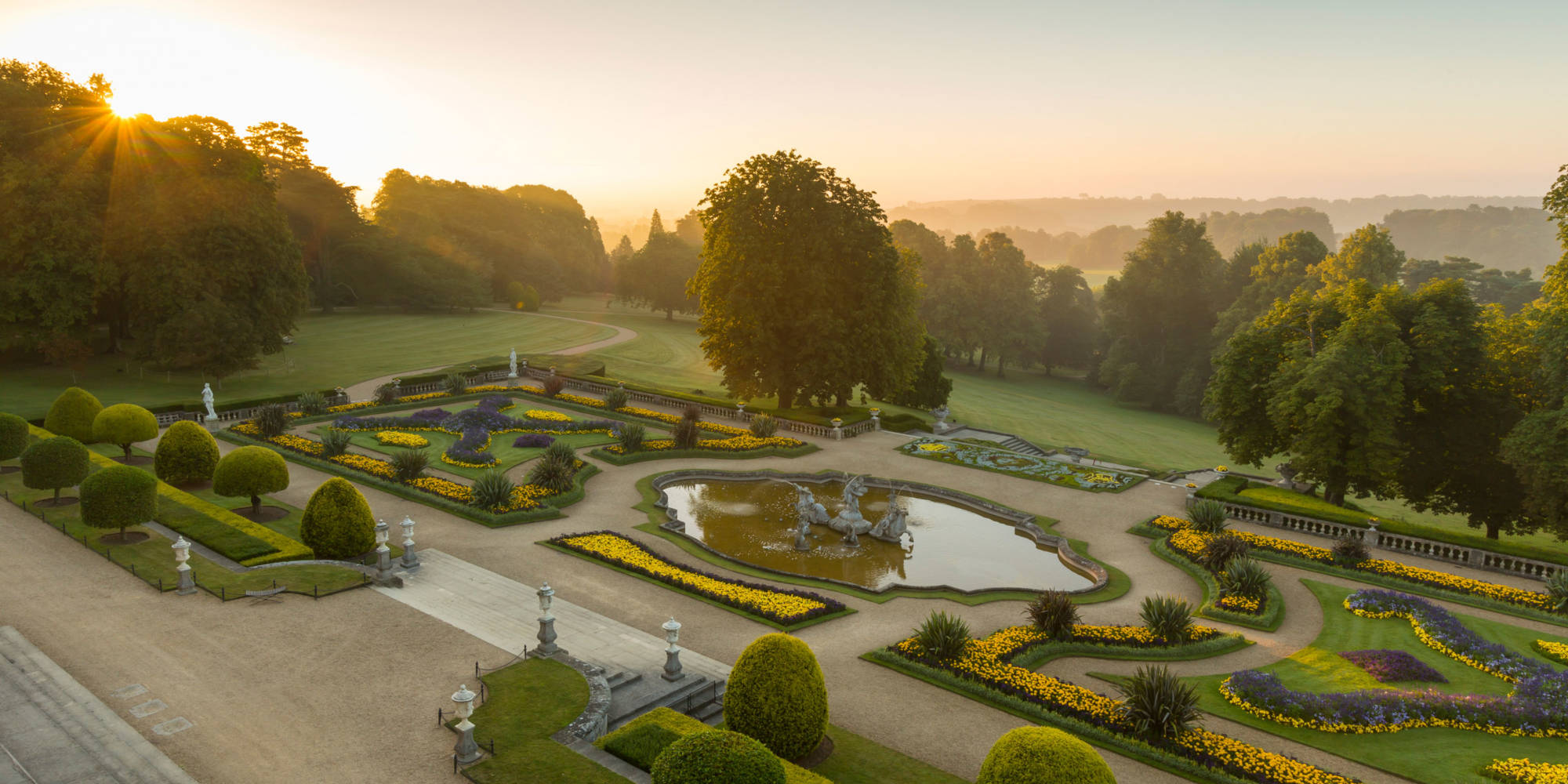 Birds eye view of parterre gardens