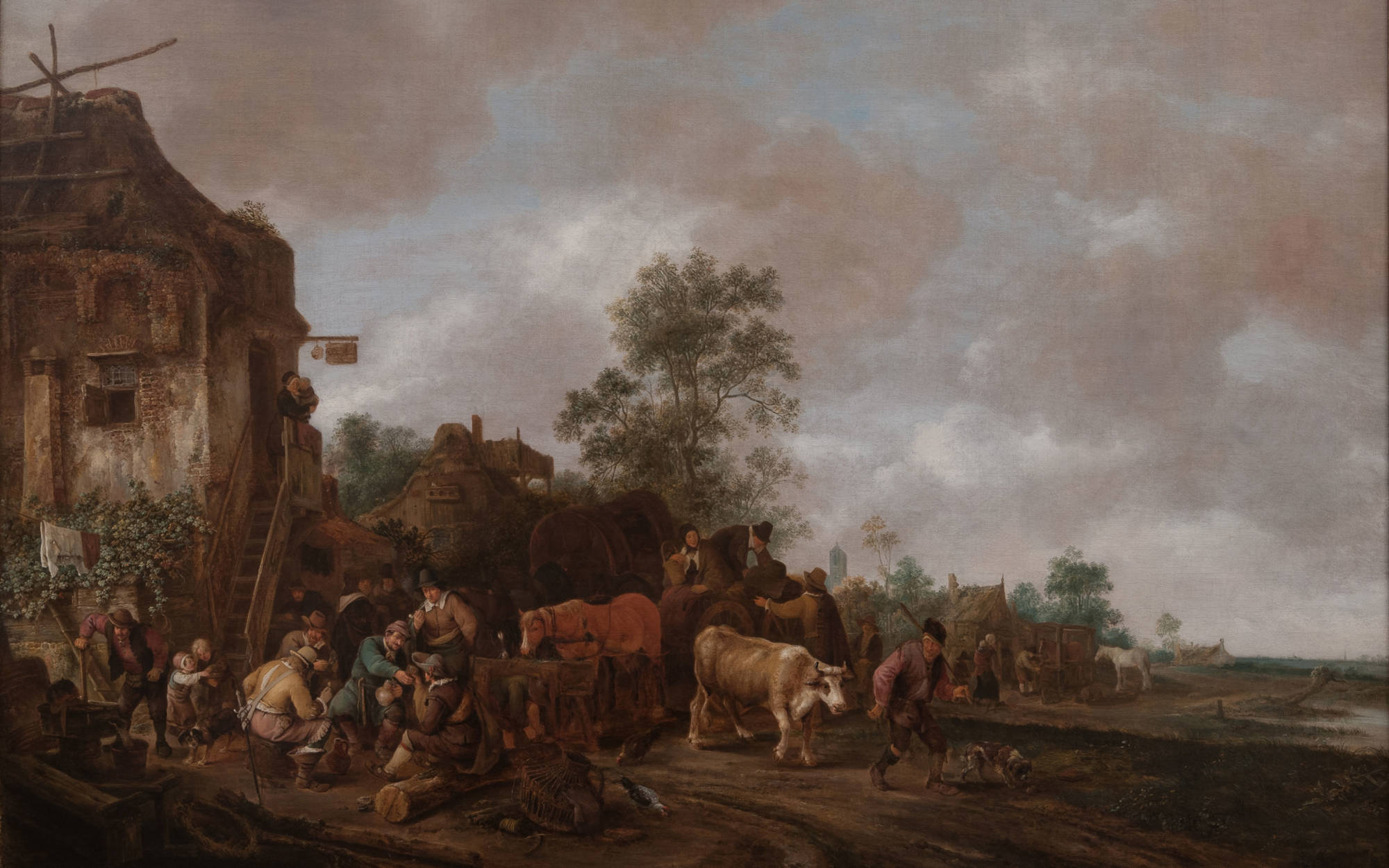 Isack van Ostade, Landscape with Cattle, Figures in Foreground in Front of an Inn, 1647; oil on canvas; 1345 x 1740mm; Waddesdon (National Trust); acc. no. 259; accepted under the Cultural Gifts Scheme by HM Government and allocated to the National Trust, 2016.