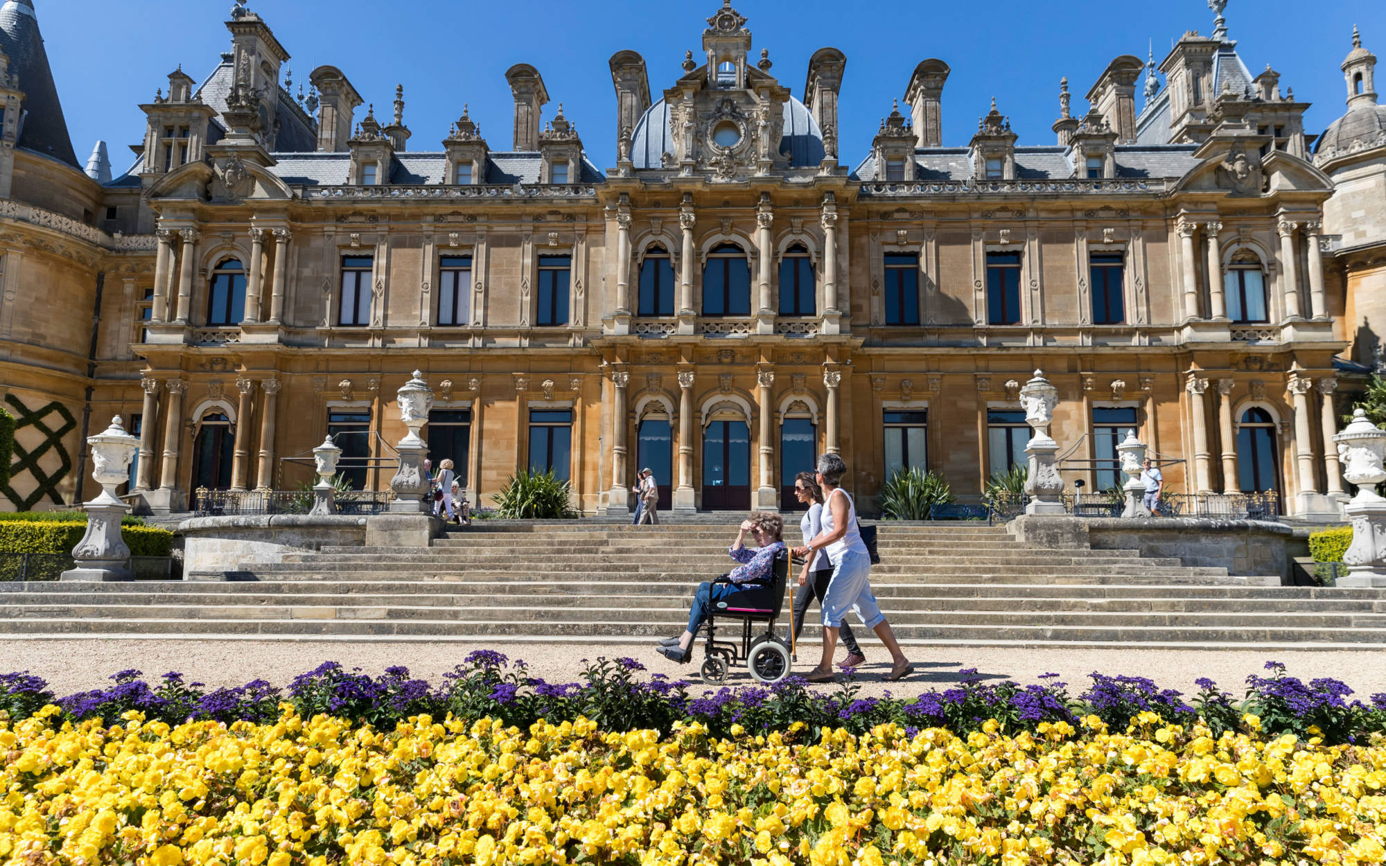 Visitor in a wheelchair on the South Front