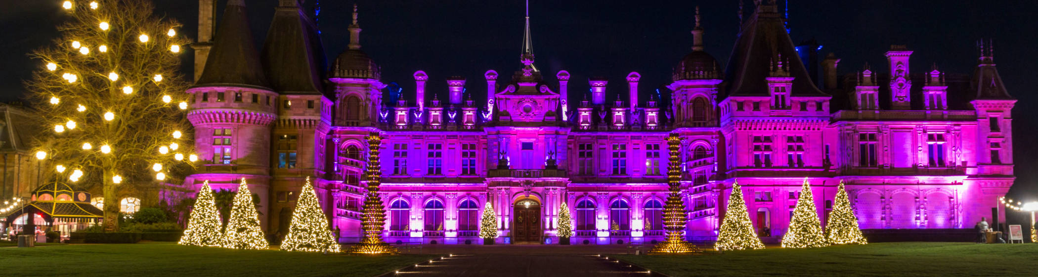 Waddesdon manor illuminated at christmas