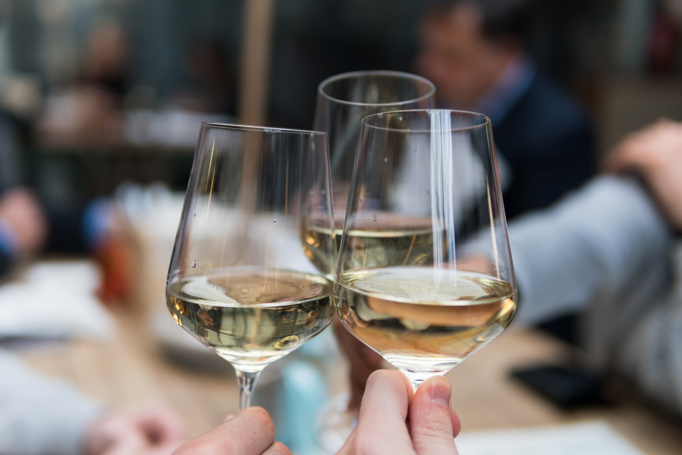 Glasses of white wine