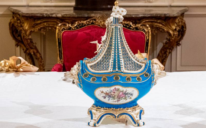 Sèvres ship vase in the White Drawing Room