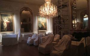 Grey Drawing Room at Waddesdon Manor 'put to bed' for the winter