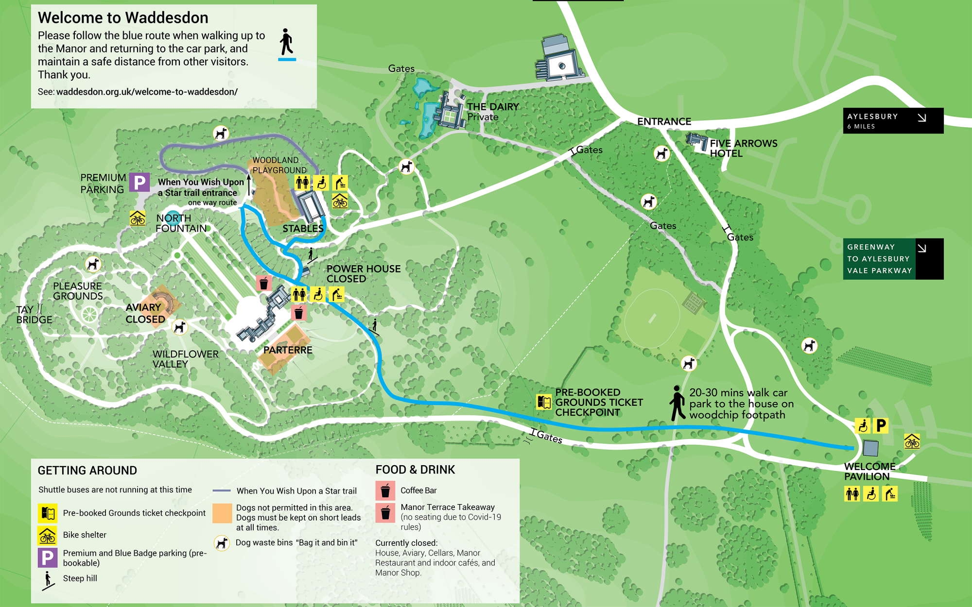 January 2021 map of Waddesdon