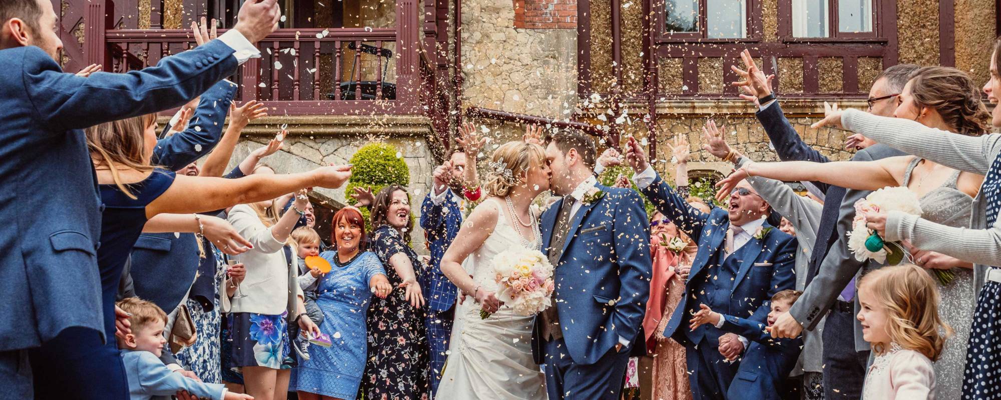 Confetti outside the Five Arrows