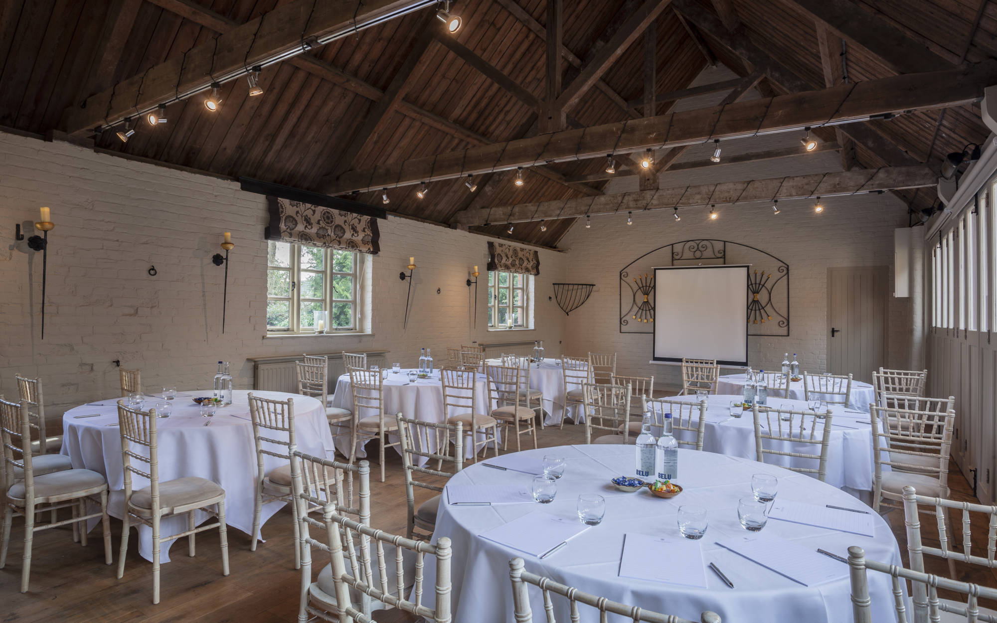 The Five Arrows Coach House set up for a meeting.