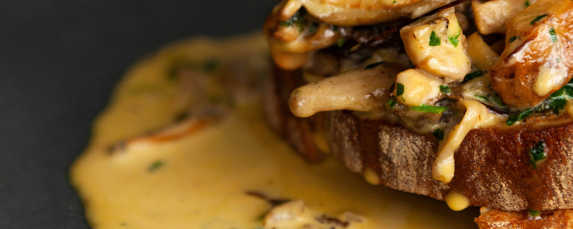 Creamy mushrooms on toast